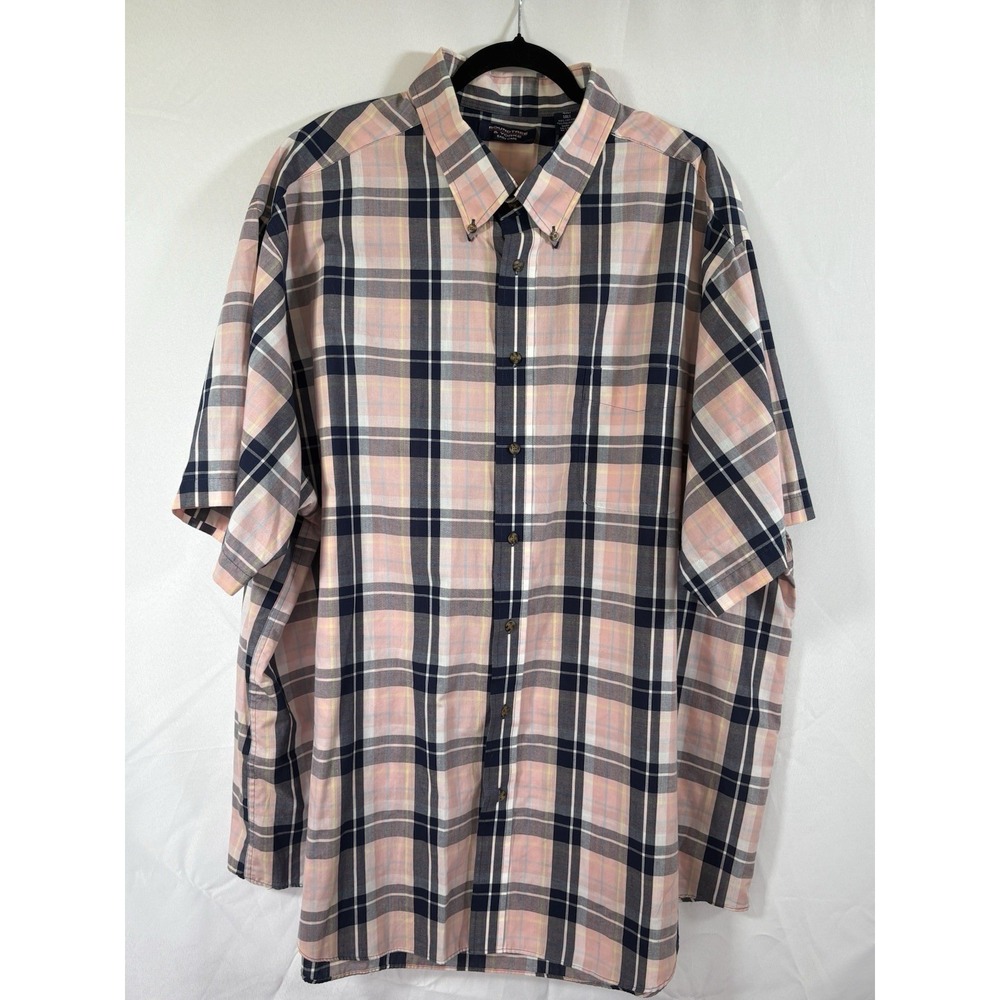 Roundtree & Yorke‎ shirt size 4xlt short sleeves plaid button up